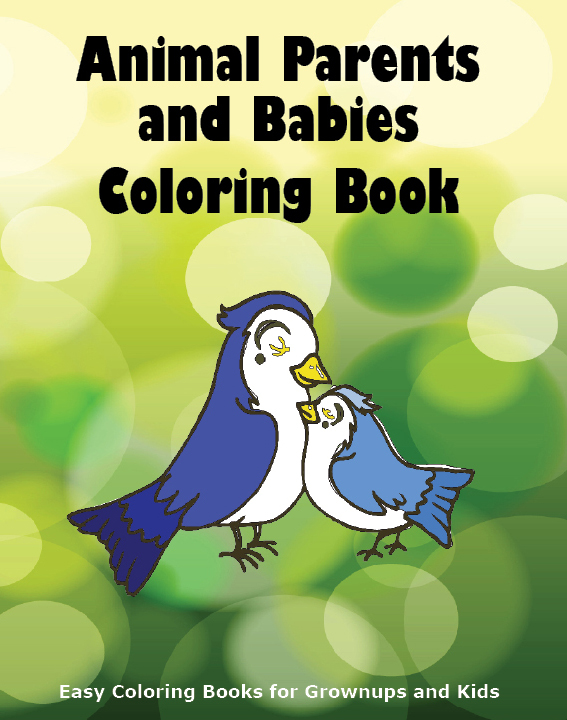 Animal Parents and Babies Coloring Book cover